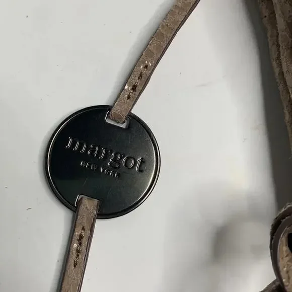 Margot Robbie Textured Leather Crossbody in Tan Gray - Picture 2 of 10